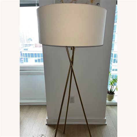 West Elm Mid Century Tripod Floor Lamp Bronze - AptDeco