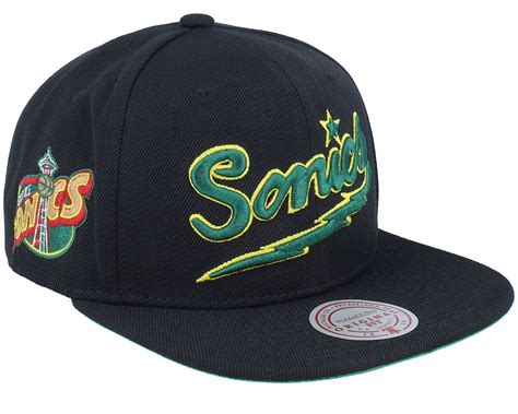 Seattle Supersonics Triple Play Black Snapback | Hatstoreworld.com