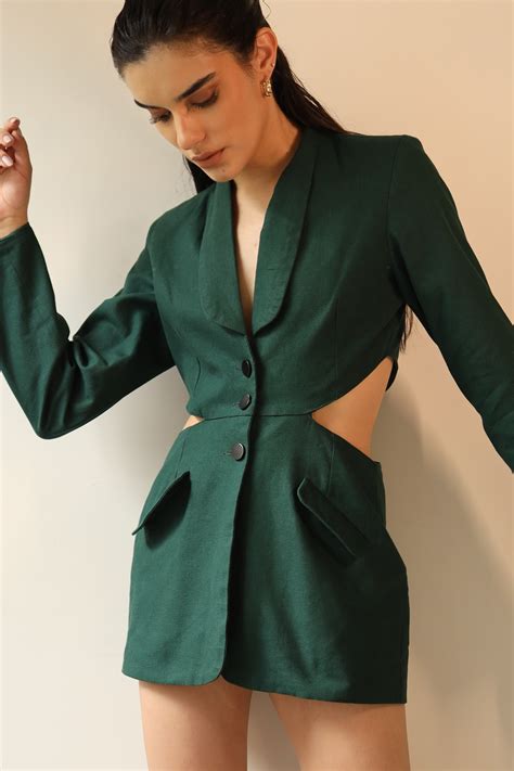 Gaia Green Cutout Blazer Dress – SPELL BY SMOKESHOW