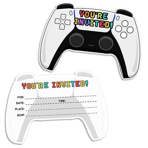 Buy 30 Video Game Birthday Party Invitations with Envelopes - Xbox ...