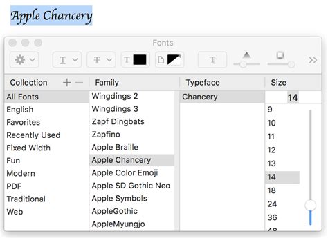 Missing my Apple Chancery font in Pages/i… - Apple Community