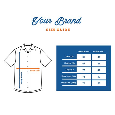 short sleeve shirt size chart template vector. Infographic table of ...