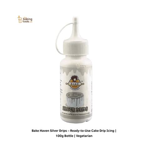 Bake Haven Silver Drips – Ready Cake Drip Icing 100g