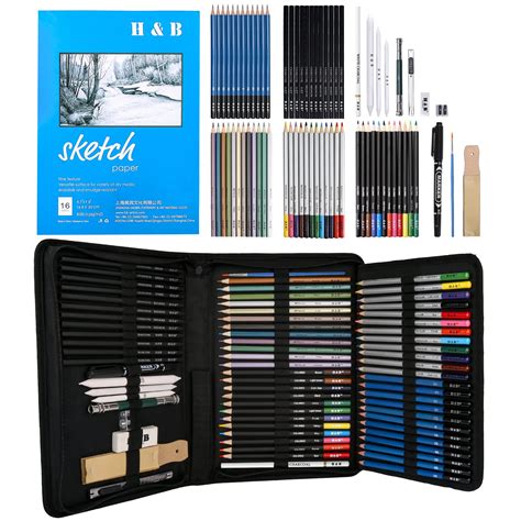 H And B 72pcs Drawing Supplies Sketching Set Art Kit | Desertcart INDIA