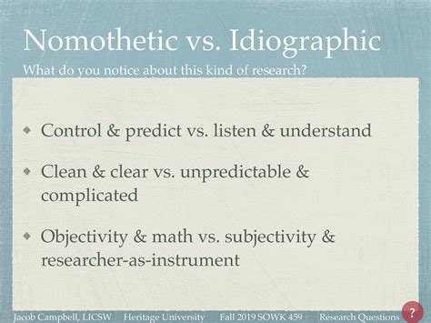Week 11 - Research Questions - Developing a Focus for a Study