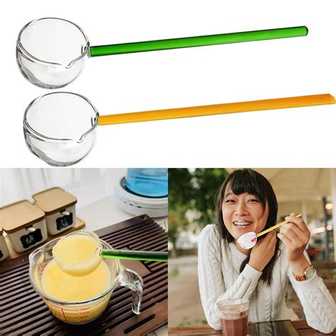 Buy HomeEssentials Glass Stirring Spoon, Crystal Clear Borosilicate ...