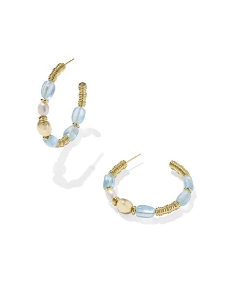 Gold Aquamarine Earrings