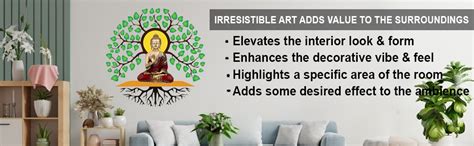 Divine Designs™ PVC Vinyl Self-Adhesive Buddha Ji Sadhana Under Tree ...