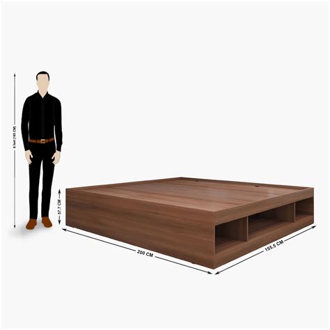 Buy Helios Lewis Bronx Queen Bed with Box Storage - Brown from Helios ...