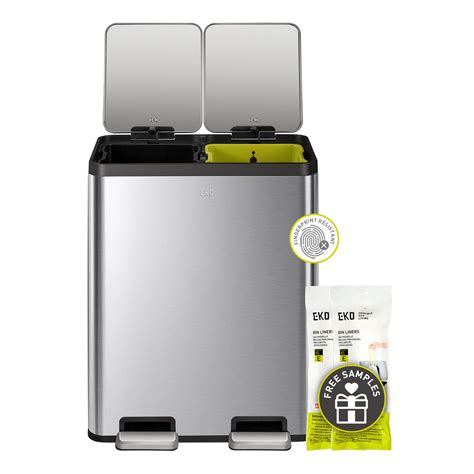 Buy EKOEcoCasa 30L+30L Dual T Can with Recycle Bin, Stainless Steel ...