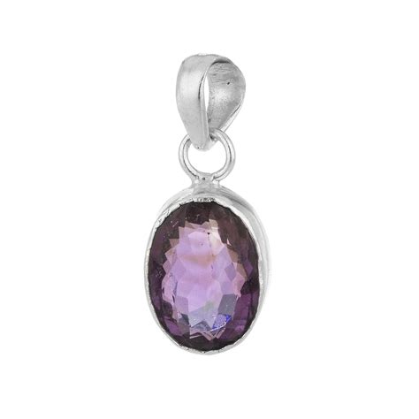 Shiv Ram Jyotish Kendra Amethyst Pendant in sterling Silver 925 With ...