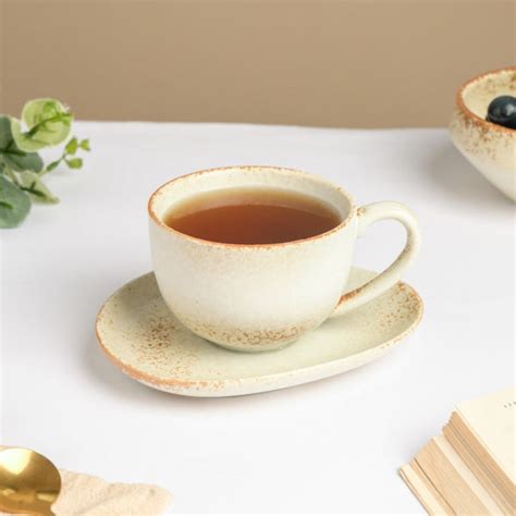 Earthy Stoneware Cup And Saucer 200 ml Online - Premium Tea Cup | Nestasia