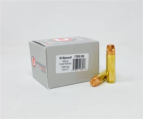 Underwood 50 Beowulf Ammunition UW556 420 Grain Xtreme Penetrator 20 Rounds