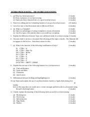 Image result for Word Processing Questions