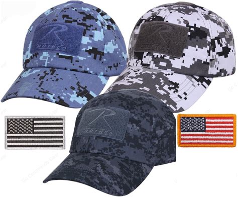 Mens Digital Camouflage Tactical Cap & USA Flag Patch - Rothco Camo Ba ...