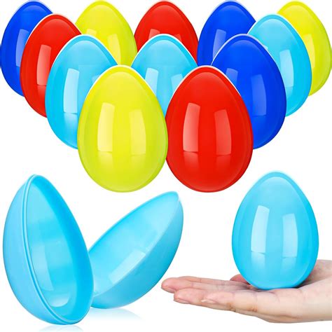 Leitee 12 Pcs 4 Inch Fillable Easter Eggs Colorful Empty Plastic Eggs ...