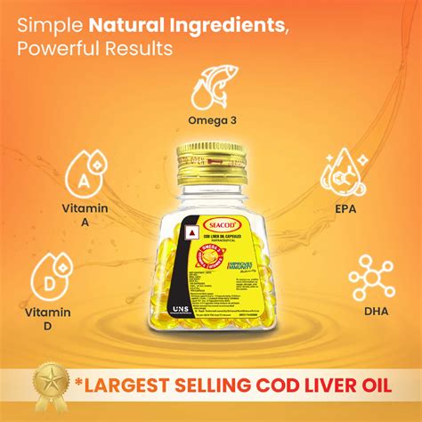 Buy SEACOD COD FISH LIVER OIL 100 SOFTGEL CAPSULES WITH NATURAL OMEGA3 ...