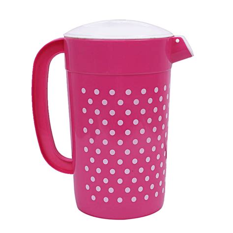 Kuber Industries Plastic 2 Pieces Drinking Water Jug 2400 ML (Pink) -C ...