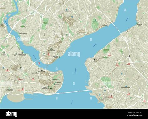 Vector city map of Istanbul with well organized separated layers Stock ...