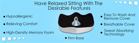 Grin Health Patented Orthopedic Memory Foam Coccyx Plus Seat Cushion ...