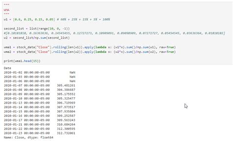 Image result for Moving Average Python Code