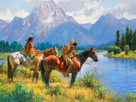 native, American, Western, Indian, Art, Artwork, Painting, People ...