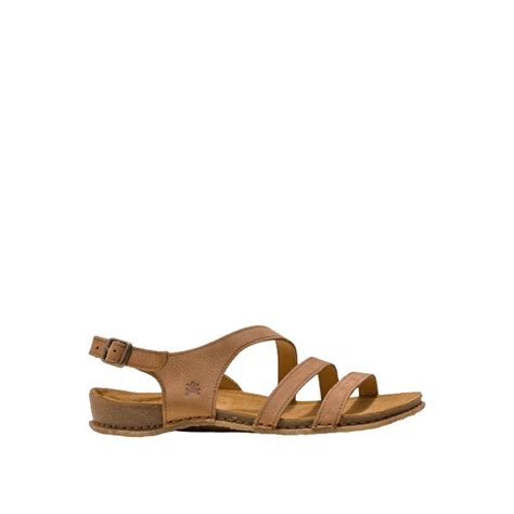 El Naturalista Honey Embellished Leather Block Sandals with Buckle ...