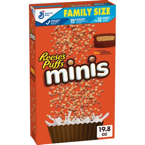Reese's Puffs Minis Breakfast Cereal, Chocolate Peanut Butter Cereal ...