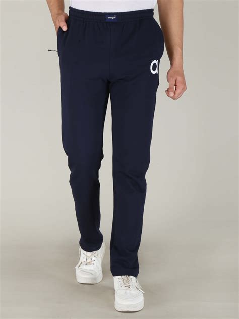 Navy Blue Solid Pure Cotton Hosiery Pajamas for Men | Amogue