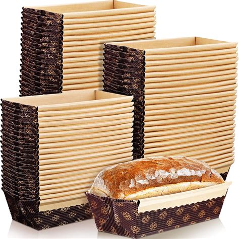 Amazon.com: Mimorou 50 Pcs Mini Kraft Paper Loaf Pan Disposable Baking ...