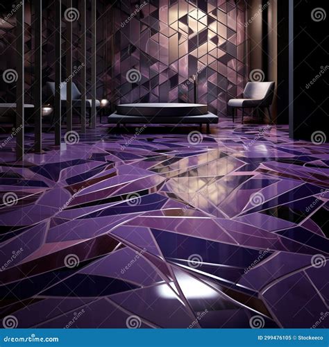 Luxurious Geometric Floor Tile Design in Purple and Black Stock ...