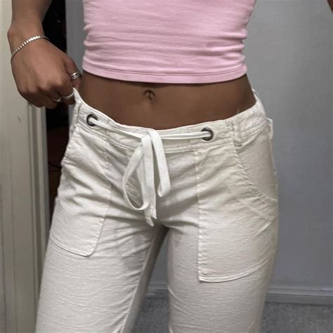 Women's White Trousers | Depop