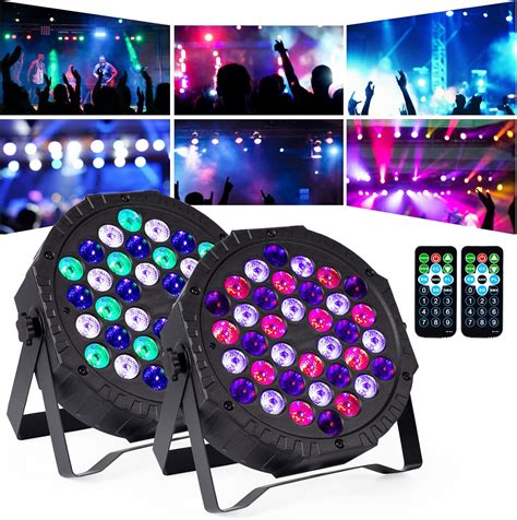 DJBoomy Stage Lights 36 DJ LED Par Light RGB Party Lights Uplights with ...