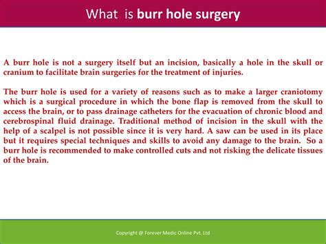 Neurology (burr hole surgery ) | PPTX