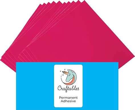 Buy Craftables Pink Vinyl Sheets - Permanent, Adhesive, Glossy ...