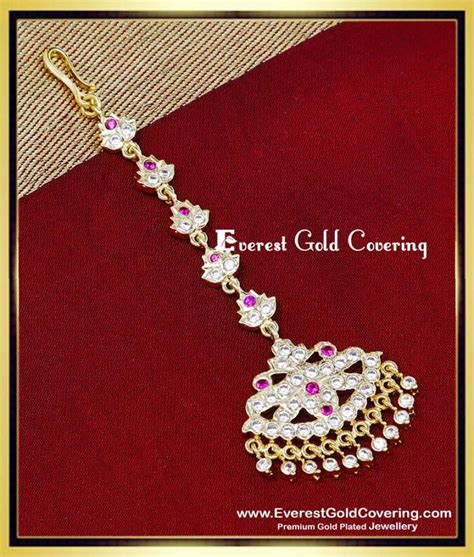 Buy Traditional Impon Stone Gold Plated Maang Tikka