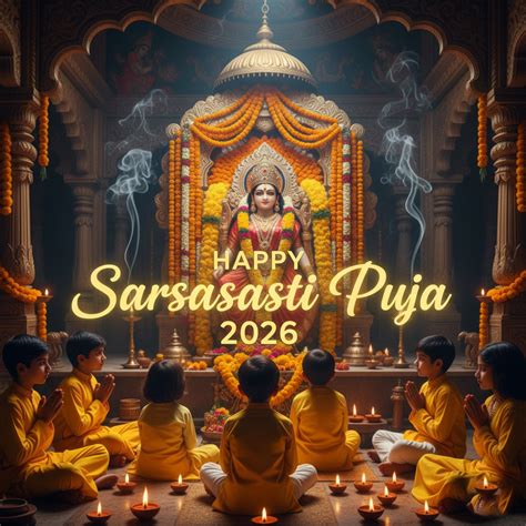 Happy Saraswati Puja 2026 Images (HD & 4K) – Free Download