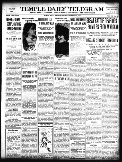Temple Daily Telegram (Temple, Tex.), Vol. 8, No. 33, Ed. 1 Monday ...