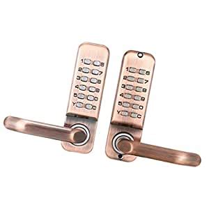 Digital Codes Mechanical Door Lock Keypad Keyless Entry Security Red ...