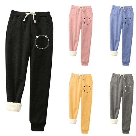 Utoimkio Women's Fleece Lined Sweatpants Winter Warm Soft Thermal ...