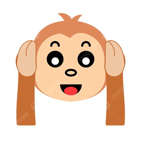 Monkey Ear Clipart PNG Images, Hand Painted Cute Monkey With Ears ...