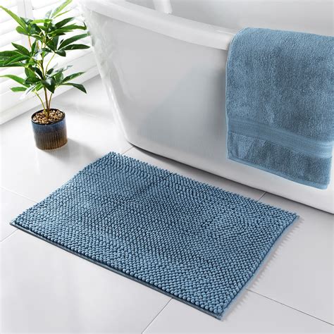 Signature Microfibre Noodle Bath Mat - Blue | Bath Mats - B&M Stores