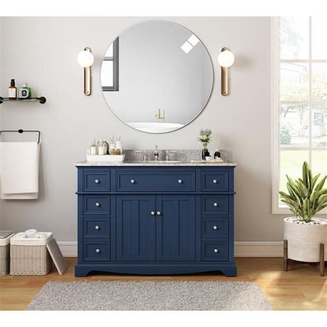 Buy Fremont 49 in. W in 22 in. D x 34 in. H Vanity in Navy Blue with ...