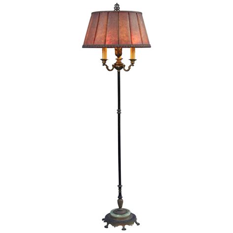 1920s Floor Lamp with Original Mica Shade For Sale at 1stdibs