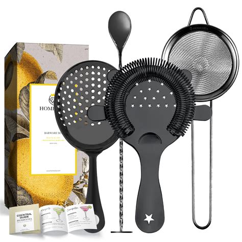 Homestia Cocktail Strainer Set 4 Piece Stainless Steel Bar Tool ...