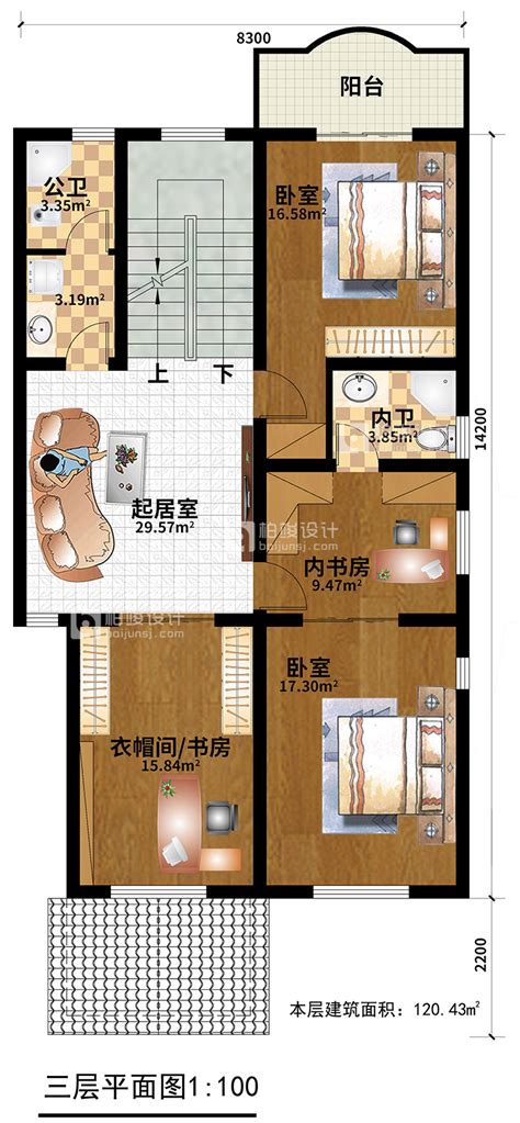 新农村四层别墅设计图纸 占地面积：124平方米_农村房屋设计图纸_农村自建房设计图纸_乡村别墅设计图纸及效果图大全-柏竣设计