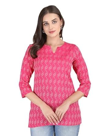 Buy HION HILS Short Kurta for Women – Pure Cotton Printed Ladies Kurti ...