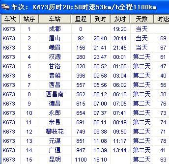 k1560次列车时刻表途经站