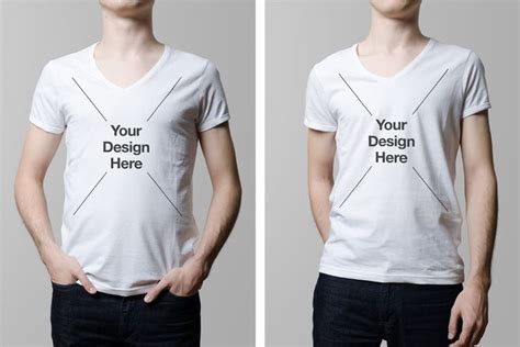 T-Shirt Mock-Up / V-Neck Male Model Edition | Shirts, Tshirt mockup ...
