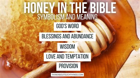 Honey In The Bible: Symbolism, References, & Meaning | Bible, Bible ...